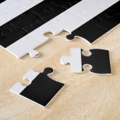 Creepy Gothic Spider Drawing Black & White Stripes Puzzle (Seite)