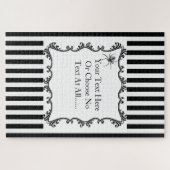Creepy Gothic Spider Drawing Black & White Stripes Puzzle (Horizontal)