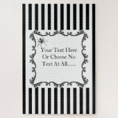 Creepy Gothic Spider Drawing Black & White Stripes Puzzle (Vertikal)
