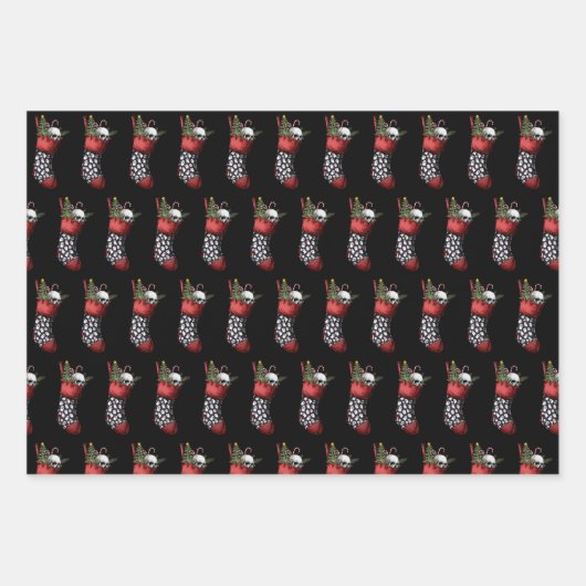 Creepy Gothic Weihnachtskronenwrapping Paper Geschenkpapier Set (Vorderseite)