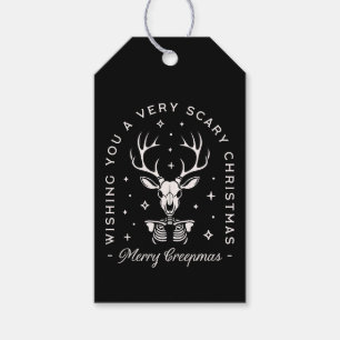 Creepy gothy dunkle Weihnachtsrentiere Skelett Geschenkanhänger