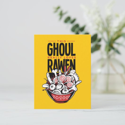 Creepy Goul Liebe Rawen Halloween Postcard Postkarte (Stehend Vorderseite)