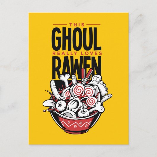 Creepy Goul Liebe Rawen Halloween Postcard Postkarte (Vorderseite)