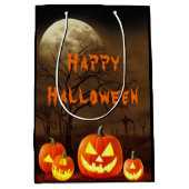 Creepy Graveyard Halloween-Party Mittlere Geschenktüte (Vorderseite)