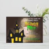 Creepy Graveyard-Spuk Haus-Halloween-Party Einladung (Stehend Vorderseite)