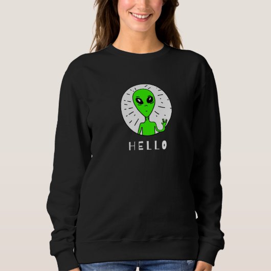 Creepy Green Alien Sweatshirt (Vorderseite)