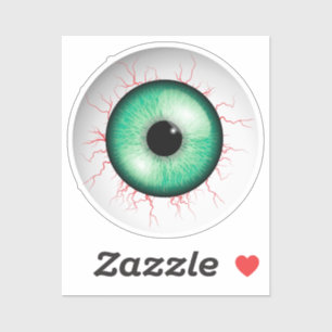 Creepy Green Eyeball Aufkleber