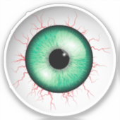 Creepy Green Eyeball Aufkleber (Vorderseite)