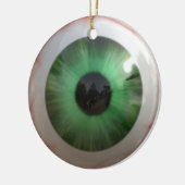 Creepy Green Eyeball Keramikornament (Links)