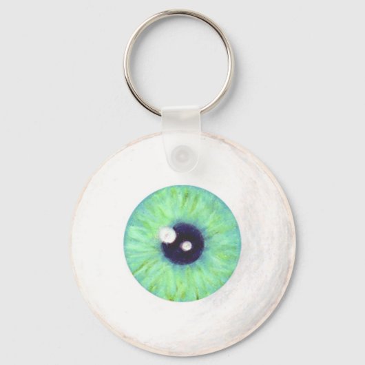 Creepy Green Eyeball Schlüsselanhänger (Vorderseite)