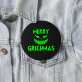 Creepy Green Grinch Weihnachtsgesicht Dark Festive Button (Beispiel)