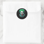 Creepy Green Hair Clown Runder Aufkleber (Tasche)