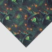 Creepy Green Hexen Spooky Ghosts Eerie Halloween Seidenpapier (Ausschnitt)