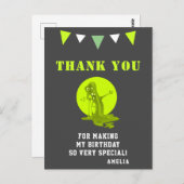 Creepy Green Slime Monster Geburtstag Vielen Dank Postkarte (Vorne/Hinten)