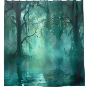 Creepy Green Swamp Duschvorhang