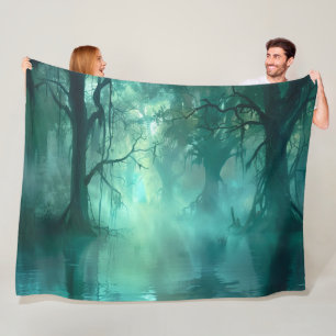 Creepy Green Swamp Fleecedecke