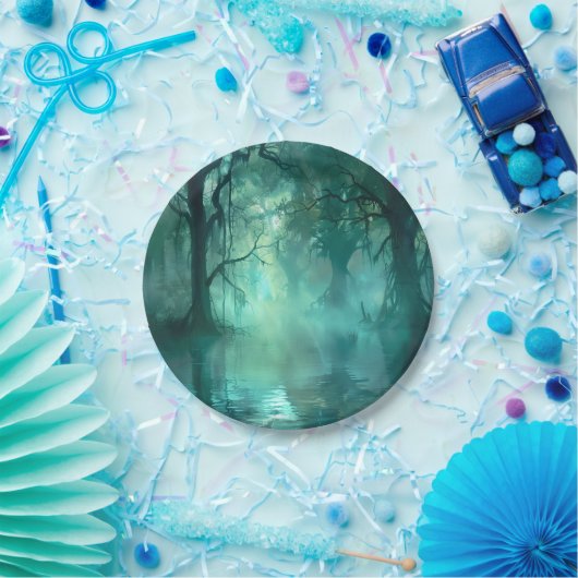 Creepy Green Swamp Pappteller (Party)