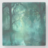 Creepy Green Swamp Steinuntersetzer (Vorderseite)