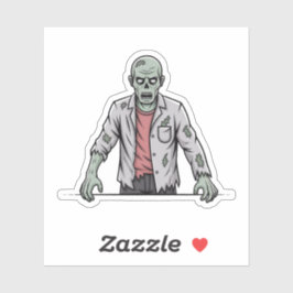 Creepy Green Zombie Halloween Sticker