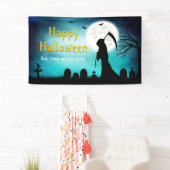 Creepy Grim Sensenmann Tod glücklich Halloween Par Banner (Insitu)