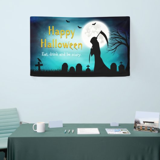 Creepy Grim Sensenmann Tod glücklich Halloween Par Banner (Messeveranstaltung)