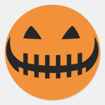 Creepy Grinning Pumpkin Face Sticker
