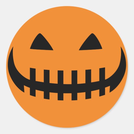 Creepy Grinning Pumpkin Face Sticker (Vorderseite)
