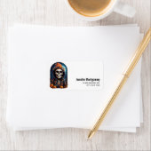 Creepy Grinning Skeleton Halloween Adressaufkleber (Insitu)