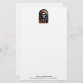 Creepy Grinning Skeleton Halloween Briefpapier (Vorne/Hinten)