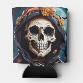 Creepy Grinning Skeleton Halloween Dosenkühler (Rückseite)