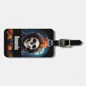 Creepy Grinning Skeleton Halloween Gepäckanhänger (Vorderseite horizontal)