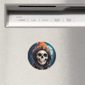 Creepy Grinning Skeleton Halloween Magnet (In Situ (Geschirrspüler))