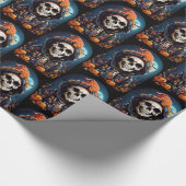 Creepy Grinning Skeleton Horror Themed Geschenkpapier (Ecke)