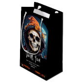 Creepy Grinning Skeleton Party Danke Kleine Geschenktüte (Rückseite Schrägansicht)