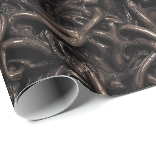 Creepy Gross Alien Worm Dark Brown Geschenkpapier (Rolleneckpunkt)
