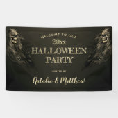 Creepy Hair Skull Halloween-Party Begrüßungsbanner Banner (Horizontal)