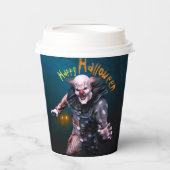 Creepy Halloween 3D Beängstigend Clown Pappbecher (Vorderseite)