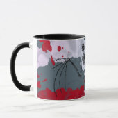 Creepy Halloween Bat Skeleton Ihr Name Tasse (Links)