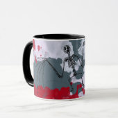 Creepy Halloween Bat Skeleton Ihr Name Tasse (Vorderseite Links)