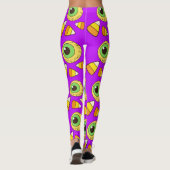 Creepy Halloween Eyeball und Candy Corn Leggings (Rückseite)