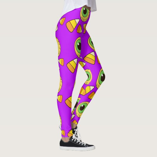 Creepy Halloween Eyeball und Candy Corn Leggings (Rechts)