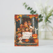 Creepy Halloween Familie Postkarte (Stehend Vorderseite)