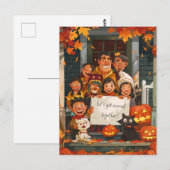 Creepy Halloween Familie Postkarte (Vorne/Hinten)