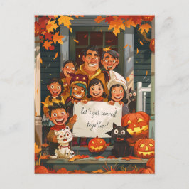 Creepy Halloween Familie Postkarte