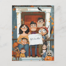 Creepy Halloween Familie Postkarte