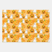 Creepy Halloween Ghost Kürbislaterne Spider Web Geschenkpapier Set (Vorderseite 3)