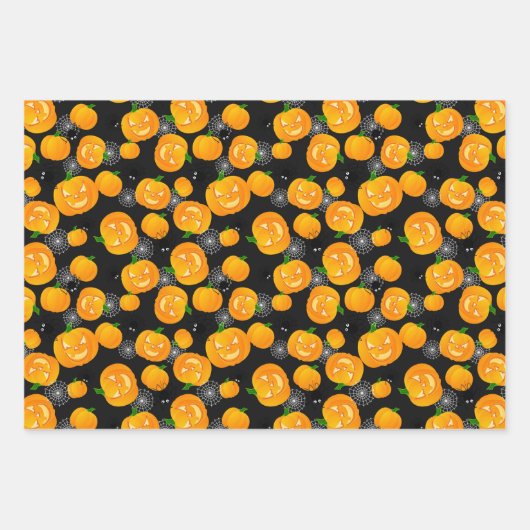 Creepy Halloween Ghost Kürbislaterne Spider Web Geschenkpapier Set (Vorderseite 2)