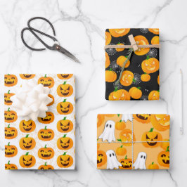 Creepy Halloween Ghost Kürbislaterne Spider Web Geschenkpapier Set