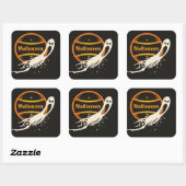 Creepy Halloween Ghost Quadratischer Aufkleber (Blatt)