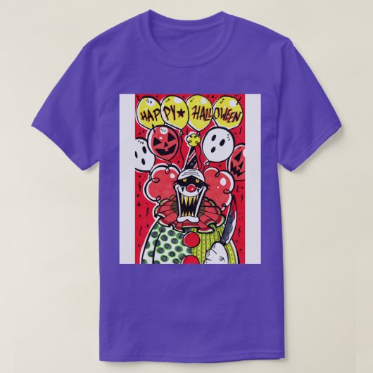 Creepy Halloween Killer Clown T-Shirt (Design vorne)